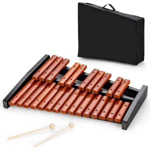 Xylophone Coast pour enfants - 25 notes - bois - 45 x 57 x 6 cm - marron + noir