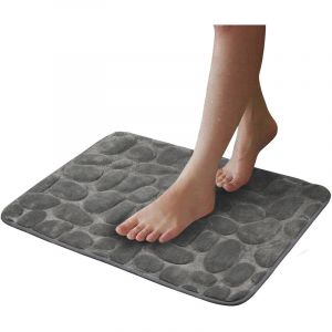 Image de Tapis Relief Antidérapant 85x45 cm Mousse à Mémoire de Forme Motif Galets