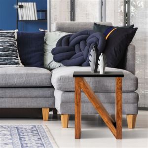 Womo design Table b e d'ap de salon en bois m if acacia forme N 60cm WOMO DESIGN