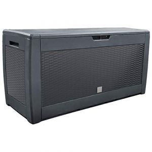 Image de VOUNOT Coffre de Rangement Exterieur 310L en PP 119x48x60CM Style Polyrotin Anthracite