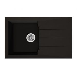 Evier - Résine BMC - Noir - A encastrer - STRADOUR - Alineo 1C - 81 x 50 cm