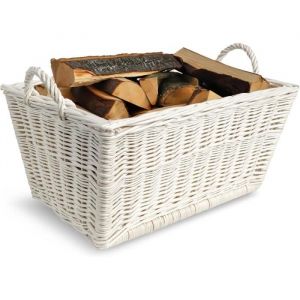 Panier Rangement Bois Bûches en Osier 47 x 33 x 30 cm