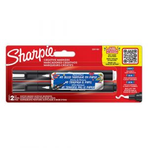 Sharpie 2201181 marqueur 2 pièce(s) Pointe ogive Noir, Blanc