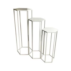 Decoratie Lot de 3 sellettes gigognes métal blanc Autres Blanc