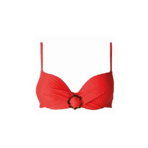 Brigitte Bardot Haut de maillot de bain coques push up rouge Rivage