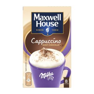 Maxwell Café Soluble Cappuccino Au Chocolat - La Boite De 8 Sticks