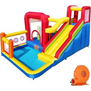 Ballsea Ch&acirc;teau Gonflable pour Enfants avec souffleur - Multifonctionnel, Filet de s&eacute;curit&eacute;, s&ucirc;r et Durable, Parfait pour Toute Saison, pour Une Utilisation int&eacute;rieure/ext&eacute;rieure