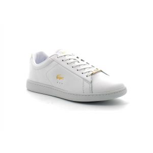 Lacoste Sneakers Carnaby femme en cuir ton sur ton Taille 39 Blanc/doré