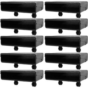 Cyclingcolors 10x Embout Support Latte Simple 63 x 12 mm Plastique pour sommier Cadre m&eacute;tal Embout lit Meuble Tenon, Noir