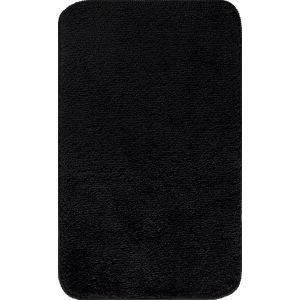 Surya Tapis de Bain Séchage Rapide, Tapis Salle de Bain Antidérapant et Ultra Absorbant pour Sortie de Douche, Tapis Lavable en Machine et Facile d'entretien, Tapis Bain Epais Uni 50x80cm - Noir