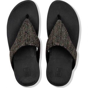 FitFlop Tongs LOTTIE GLITTER STRIPE TOE-THONGS - Couleur 36,37,38,39,40,41,42,37 1/2,38 1/2 - Taille Noir