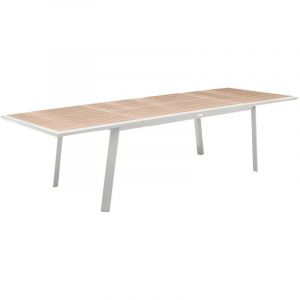 Hesperide Table Extensible Rectangulaire Alu Lin/Blanc Pavane - 8/12 Places