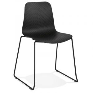 Declikdeco Chaise Design Piétement en Métal Noir TRAMER