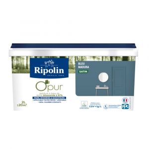 Image de Ripolin Peinture à base de résine biosourcée, Satin, Bleu Madura 2L bleu madura