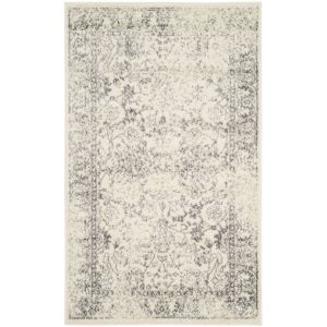 Image de Tapis de salon interieur en ivoire & argent, 91 x 152 cm