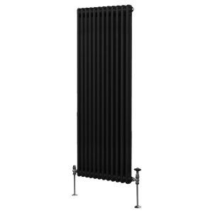 Radiateur Traditionnel &agrave; 2 Colonnes Chauffage Vertical Noir 1800 x 562mm