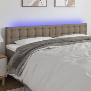 VidaXL Hoofdbord LED 160x5x78/88 cm stof taupe3122056