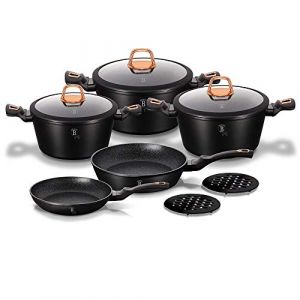 Image de Berdoues BERLINGER HAUS Batterie de cuisine 10 pcs, Noir Rose Collection