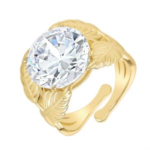 Bague Femme So Charm - B3334-DORE-BLANC - Bague Femme Dorée