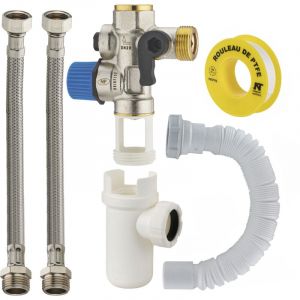 Kit raccordement de chauffe-eau groupe de sécurité droit siège inox anti-corrosion NOYON & THIEBAULT