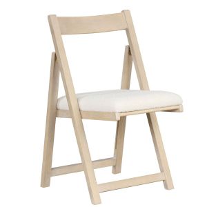 Coast Wooden Folding Chairs 2-Piece Set Beige - 49 x 57.5 x 87 cm - rembourr&eacute; avec coussin - sans accoudoirs - empilable
