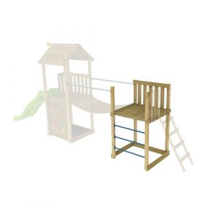 TP Toys Plateforme 120 cm avec &eacute;chelle &agrave; barreaux en m&eacute;tal pour aire de jeux SKYWOOD en bois FSC