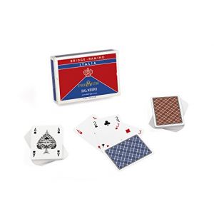 Dal Negro cartes &agrave; jouer Italie Ramino carton rouge/bleu 110 part