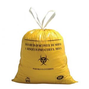 Image de Sac Poubelle Jaune Dasri Liens Coulissants 50 L