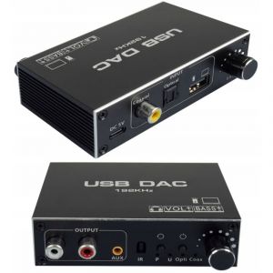 Convertisseur Audio Usb Dac Toslink Coaxial Cinch Amplificateur Aux R&eacute;glage Des Basses