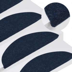 VidaXL Tapis d'escalier autocollants 15 pcs 65x26 cm Bleu