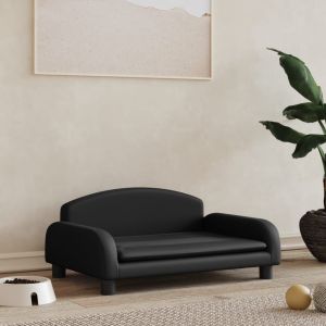 VidaXL Lit Pour Chien Noir 70x45x30 Cm Similicuir
