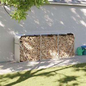 VidaXL Porte-bûches argenté 234x45x100 cm acier galvanisé