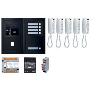 Aiphone Pack interphone GT GTBA5EB - 5 BP programmé - Noir satiné