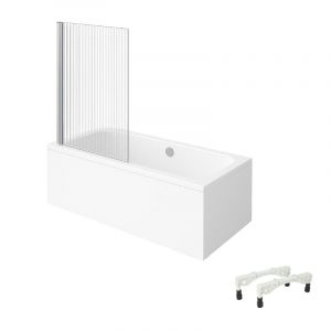 Villeroy & Boch Baignoire droite Architectura avec pieds acrylique 190 x 90 cm + Pare bain gauche AURYS Raywall chrom&eacute;