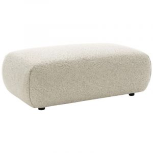 Vente-unique - Pouf en tissu texturé beige monelia