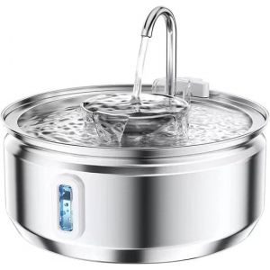 Image de Selectedpets Abreuvoir pour chat en acier inoxydable - Abreuvoir pour chat - Filtre inclus - Capacité de 3,2L