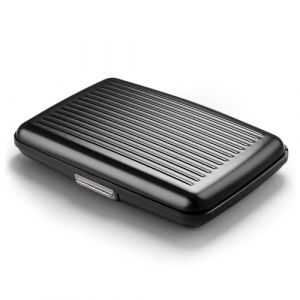 &Ouml;GON -DESIGNS- Porte-Cartes en Aluminium avec Fermoir en m&eacute;tal, Protection RFID Contre la fraude et la d&eacute;magn&eacute;tisation, Portefeuille Compact, mod&egrave;le Smart Case Stockholm