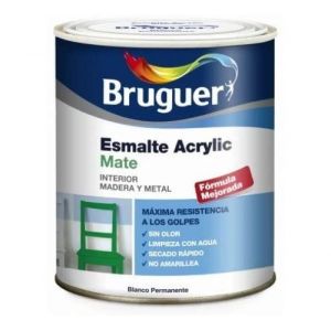 Esm acrylique multisp blanc mat permanent 0,750l bruguer