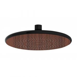 Wenko Douche de tête noir et bois - diamètre 225 mm - Water Saving