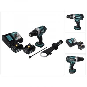 Makita DHP 458 RF Perceuse-visseuse à percussion sans fil 18 V 91 Nm + 2x Batteries 3,0 Ah + Chargeur