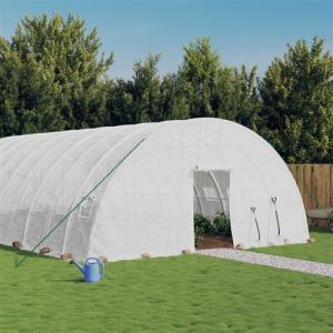 VidaXL Serre avec cadre en acier blanc 48 m² 8x6x2,85 m