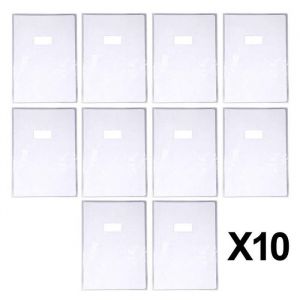 Calligraphe 73201AMZCpack Un Lot de 10 Prot&egrave;ge-Cahiers Cristal Incolores - A4 21x29,7 cm - 12/100&egrave;me avec Porte-&Eacute;tiquette - PVC Transparent Lisse