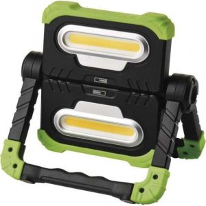 EMOS P4536 Projecteur de Chantier LED Pliable, Lampe de Travail rotative &agrave; 360&deg; avec Arceau Super Lumineux 2000lm Batterie Portable Rechargeable USB 8000mAh 70m port&eacute;e, Vert/Noir