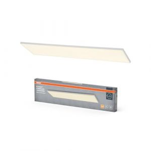 Osram Panneau lumineux Planon Frameless blanc avec technologie LED avancée, 40 W, forme rectangulaire (1200 x 300 mm), couleur de lumière blanc chaud à 3000 K, boîtier en aluminium