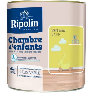 Image de Ripolin Peinture Murale Spéciale Chambre d'Enfants Satin Vert Anis 05L