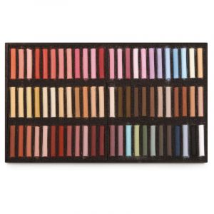 Image de Pastels secs 72 pièces Coffret Bois Portrait