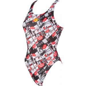 Arena W Comics Race Swim Tech One Piece l Maillot de bain Femme, Red/Multi, FR : S (Taille Fabricant : 38)