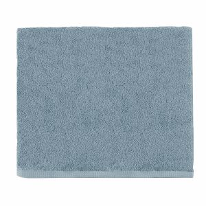 Image de Essix Drap de bain uni en coton bleu Baltique 90x170