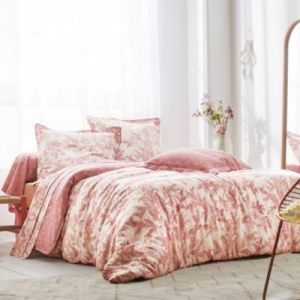 Sanderson Housse de couette Framboise en Satin de Coton BROCELIANDE