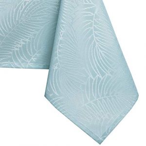 AmeliaHome Nappe de Table Effet Lotus déperlant Polyester Bleu Gaia 60x60 cm
